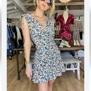 Veronica Beard Jackson Floral Ruched MiniDress, Women's Size 4,‎ , EUC
